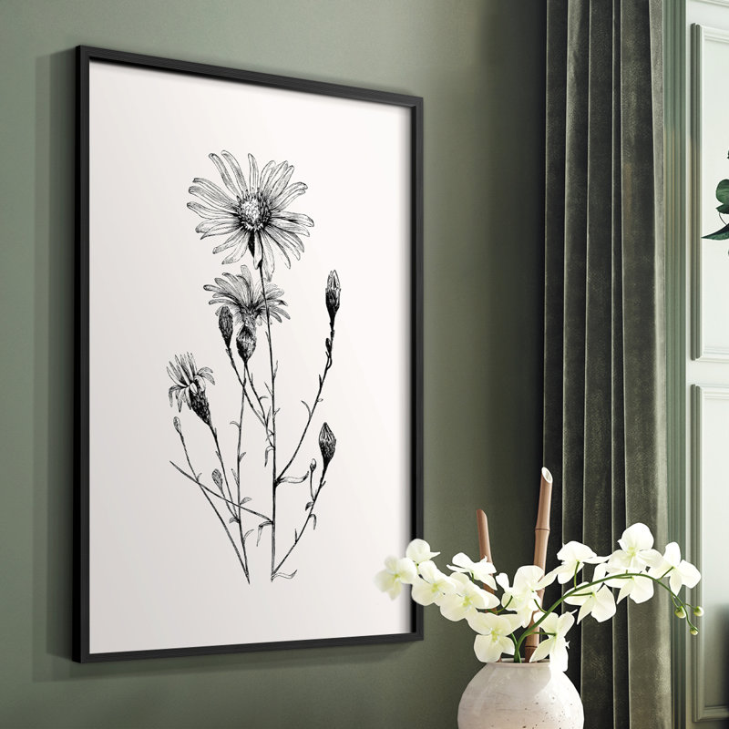 «Vintage Floral Print XXIII» sur, Noir