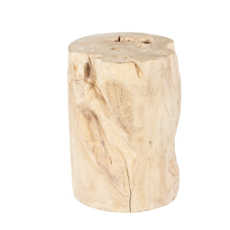 Tabouret d'appoint en bois massif blanchi