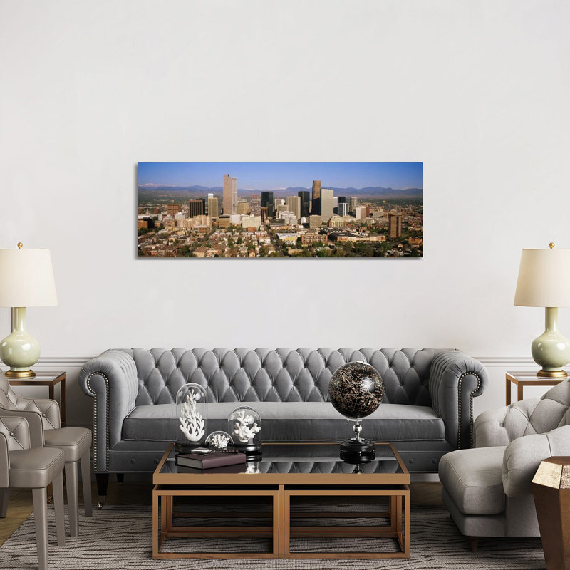 Skyscrapers in a City, Denver, Colorado, USA 1 Piece Wrapped Canvas Panoramic Wall Art, 152.4 cm H x 50.8 cm W x 1.91 cm D