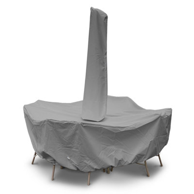 Weathermax™ Round Table Dining Set Cover with Umbrella Hole by KoverRoos