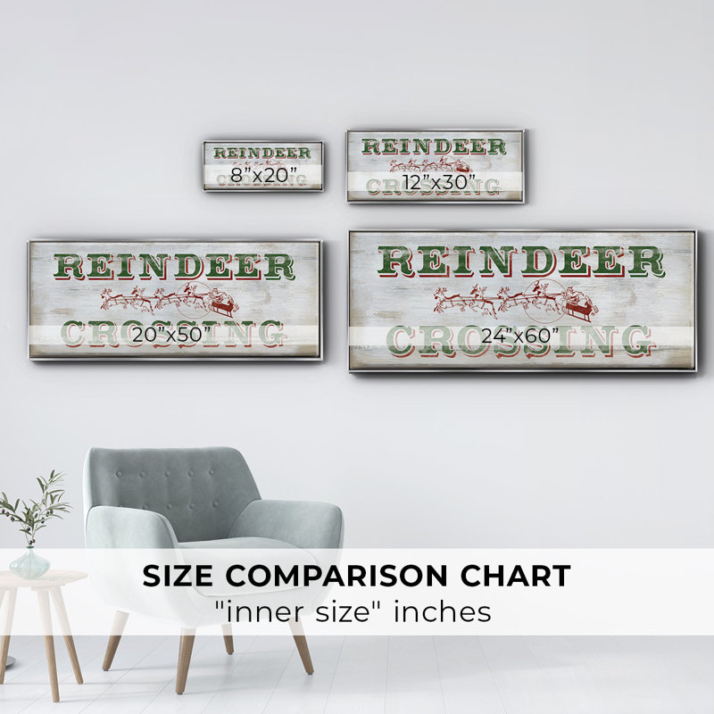 Reindeer Crossing- Framed Canvas