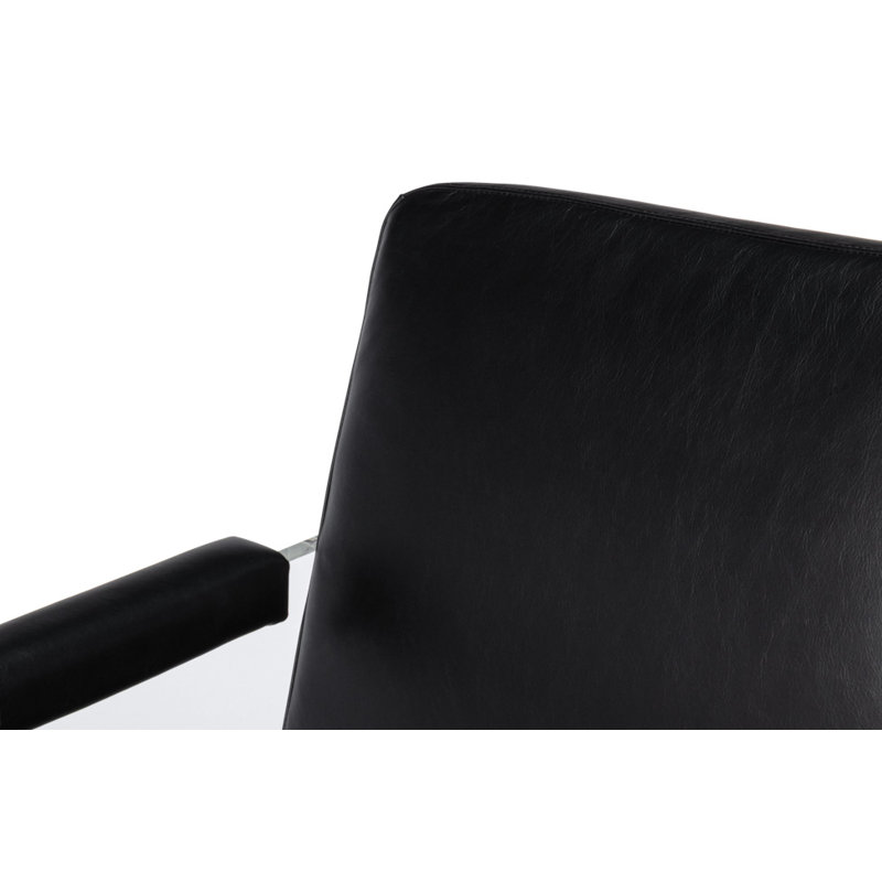 Holloway Leather Armchair, Black Genuine Leather
