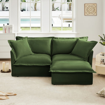 Housse à 2 places avec housse convertible, chenille, coussins moelleux, housse amovible de style élégant en chenille, siège confortable