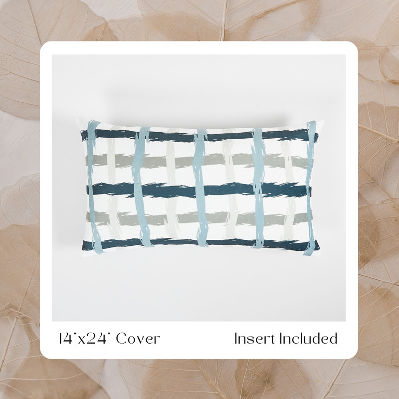 Weave Gray Throw Pillow Lumbar 14"