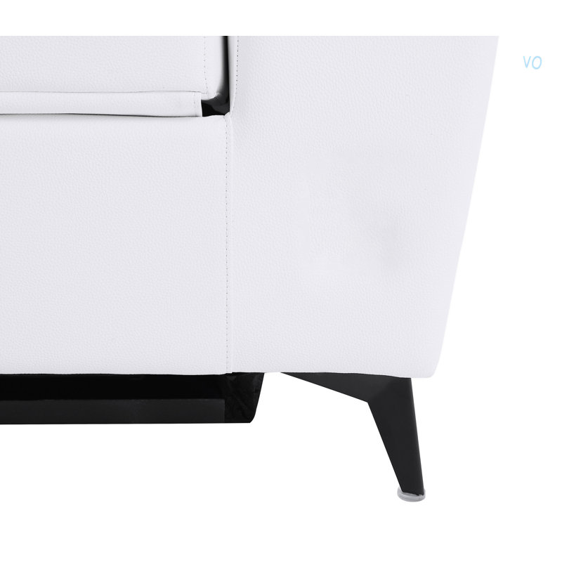 Cuir grainé avec fauteuil inclinable Global United, Blanc
