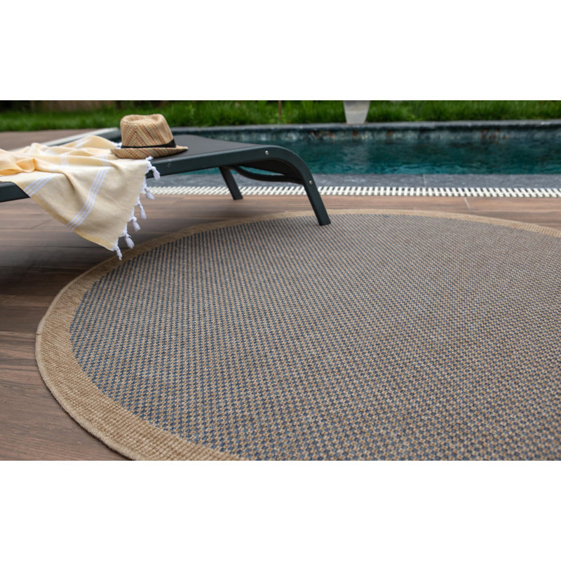 Nature Collection Chequered Indoor / Outdoor Area Rug, Round 160cm