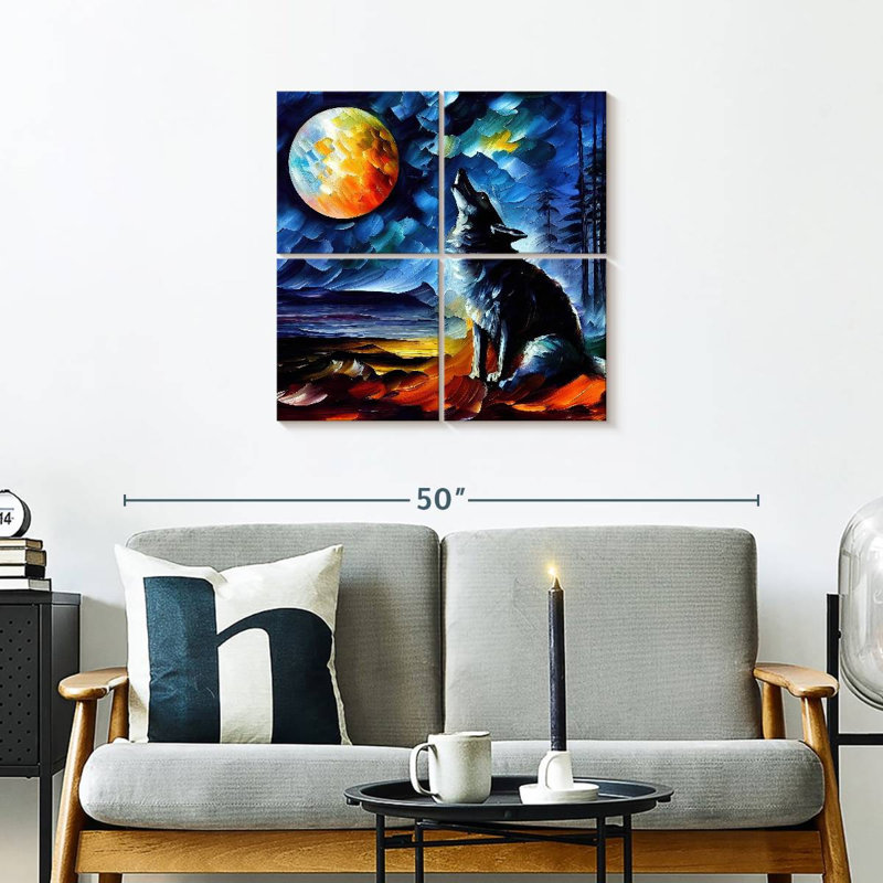 Loup ronce de lune I, H 26 po x l 26 po