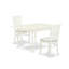 L'ensemble 3 pièces de table et chaises de cuisine contient une table de salle à manger rectangulaire avec Dropleaf et 2 chaises rembourrées en tissu de lin, blanc lin-749268155-741723776-689759449