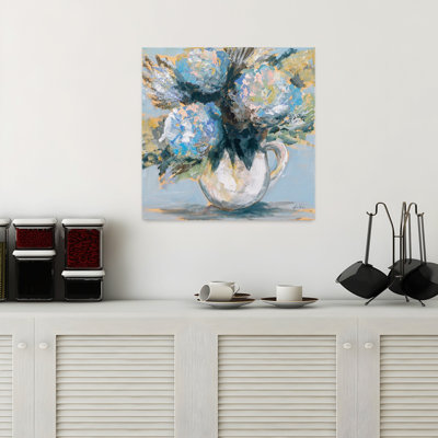 Charme contemporain bleu avec art bouquet bleu