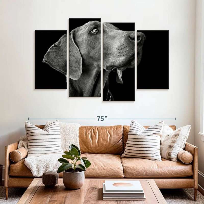 Brampt Monochrome Dog, 42" H x 68" W