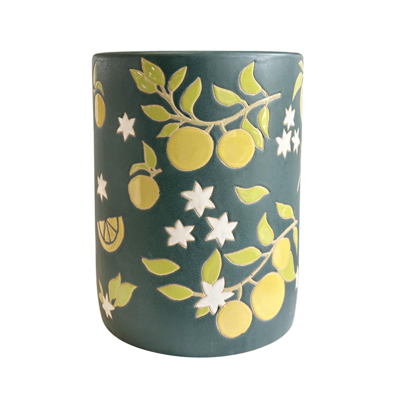 Tempest Ceramic Table In Lemon Citrus