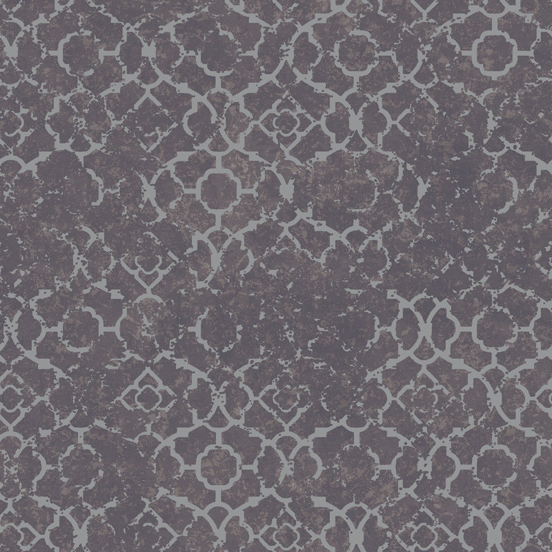 Emporium 10m x 53cm 3D Embossed Metallic Finish Wallpaper Roll, Purple/Silver