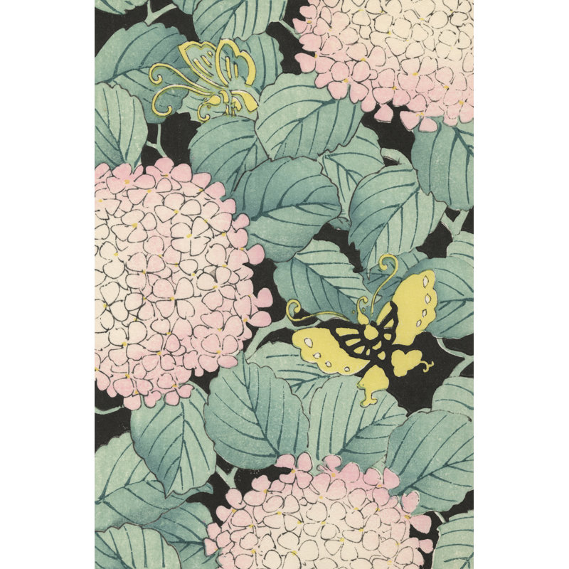 Motif floral japonais I, H 12 po x l 8 po