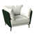 White/Green Faux Leather