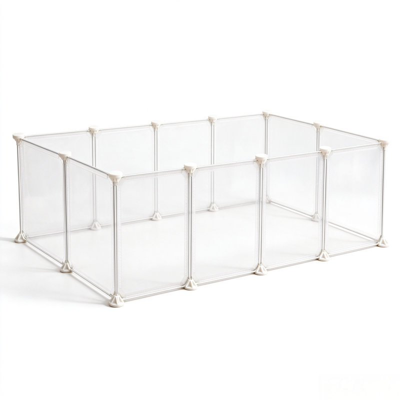 Plastic + Transparent Small Animal Playpen 12 Panels 12x12 in. + Clear View Easy Clean – Indoor and Outdoor