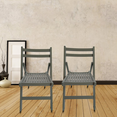 Joan Solid Wood Patio Folding Chair Folding Chair Set