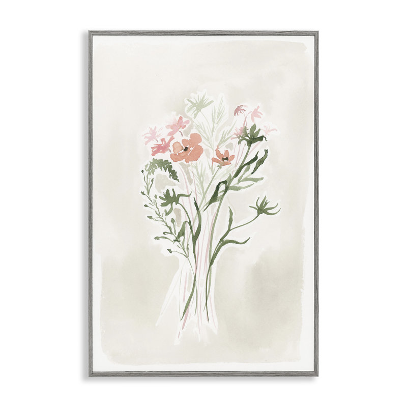 «Subtle Pastel Blooms», art de la giclée encadrée par Lucille Price, Estampe numérique Farmhouse, H 24 po x l 16 po