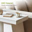 Table d'appoint moderne blanche avec base trapézoïdale pour petits espaces, salon, chambre à coucher
