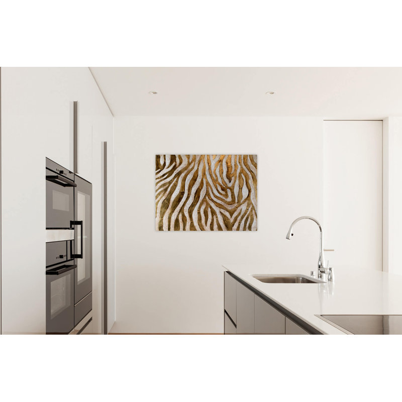 Golden Zebra Hand Painted Acrylic Painting
