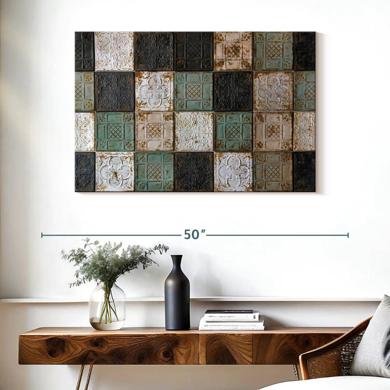 Lilie Old Ceiling Tiles, 26" H x 39" W