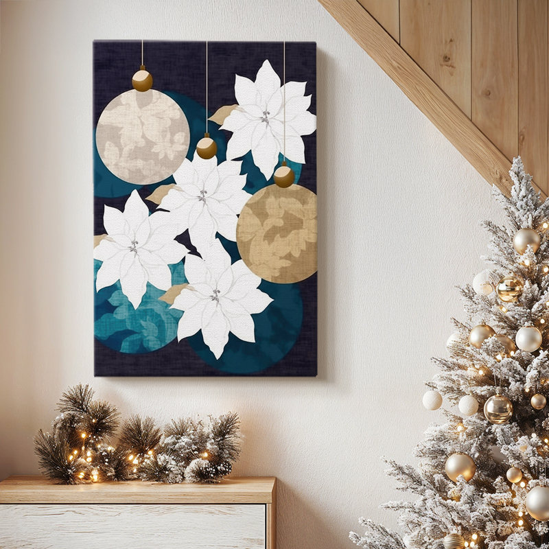 «Pale Winter Blessing of Candle» - Toile tendue avec châssis de qualité supérieure, H 18 po x l 12 po