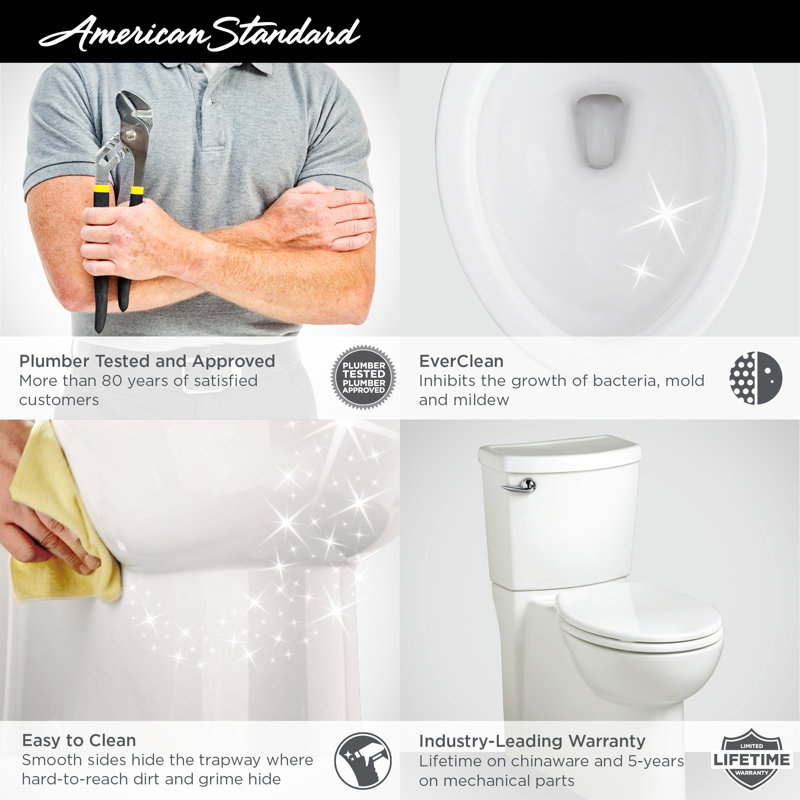 White Round Front High Efficiency Skirted Toilet