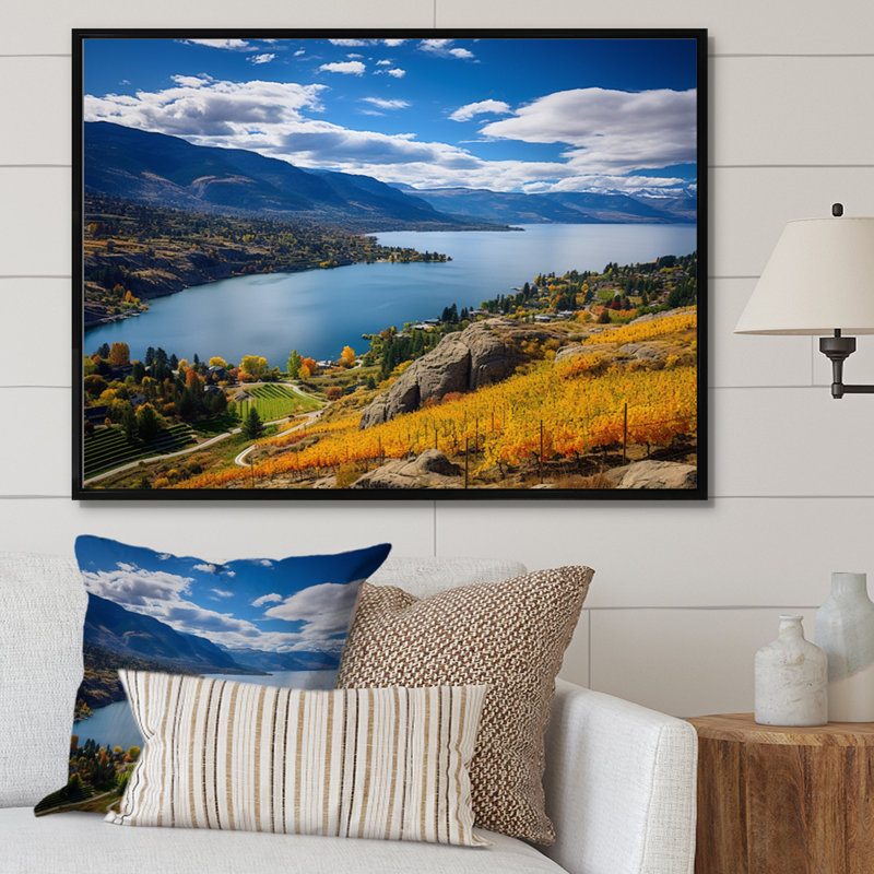 Impression sur toile Berman Canada Okanagan Serenity I, H 16 po x l 32 po x P 1 po, Cadre flottant noir