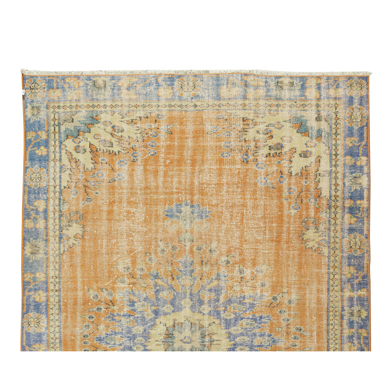 Tapis turc Oushak noué à la main avec motif de médaillon