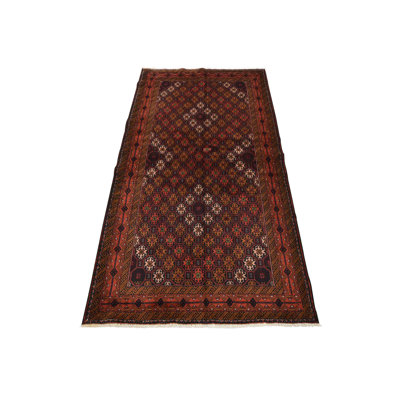 One-of-a-Kind 3'9" X 7'1" 1990s Wool Area Rug in Blue
