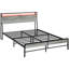 Danecia LED Bed Frame with Charging Station Cement Grey-1231735388