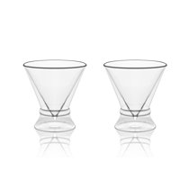 Lemonsoda Stemless Martini Glasses - Double Walled Design with Ring Base- Drink Suspended in Air - 8 oz - Set of 4