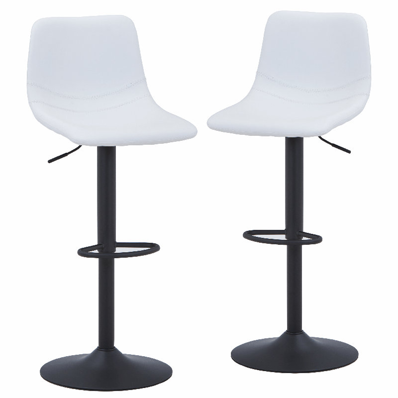 Maximilian Modern Adjustable Swivel Bar Stool – PU Leather Seat with Footrest & Iron Base – 360° Rotation, Counter & Bar Height Chair for Kitchen Island, Home Bar, Pub, Dining Room
