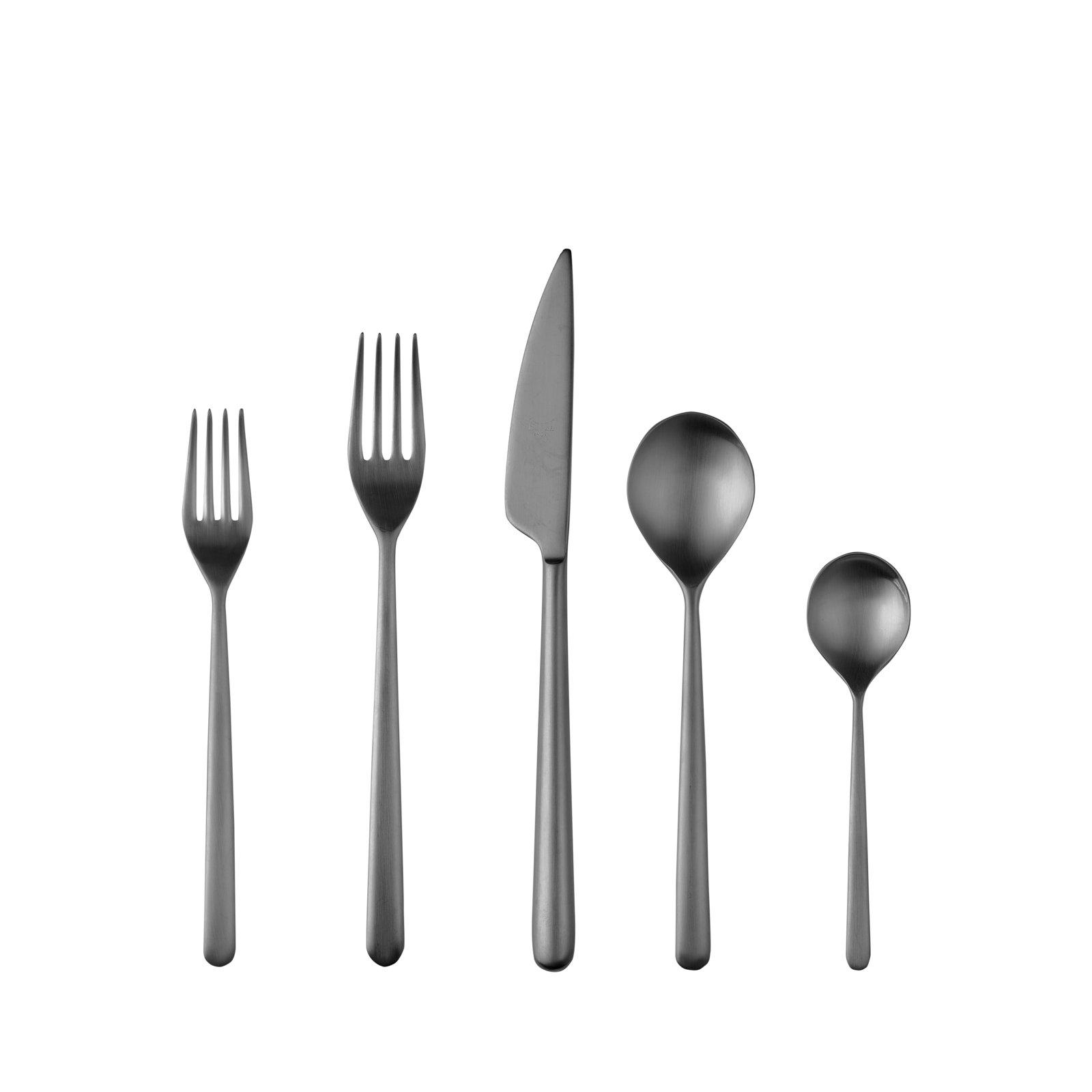 Linea Flatware Set - Service for 1, Ice Black Gold