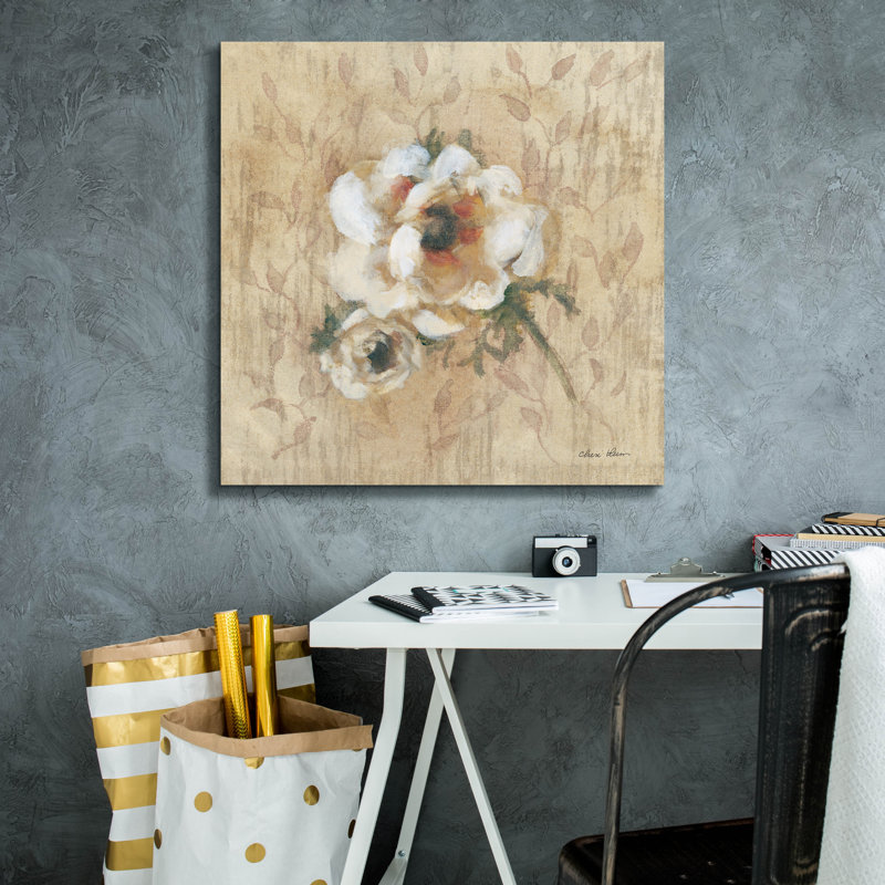 Red Barrel Studio® 'White Floral 4' by Cheri Blum Canvas Wall Art, 37" x 37", 26" H x 26" W x 1.5" D