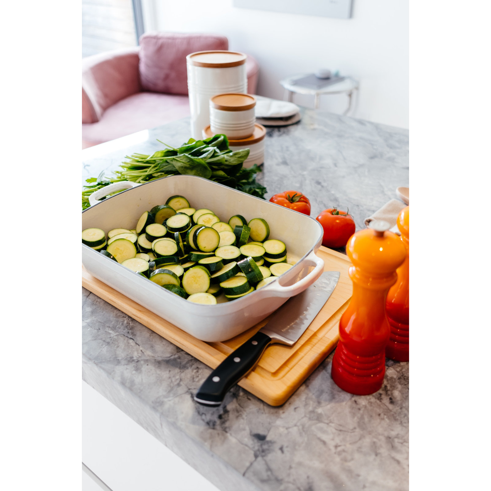 Le Creuset Signature Enameled Cast Iron Roaster, 5.25 qt., White