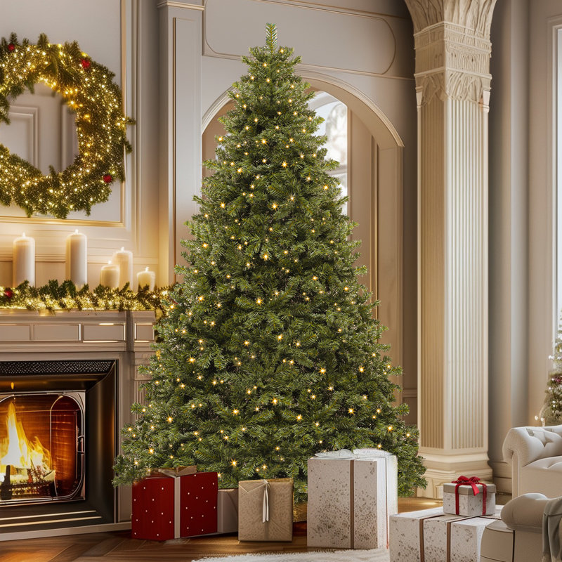 Arbre de Noël épinette pré-éclairé 6 pi avec éclairage réglable, 6'
