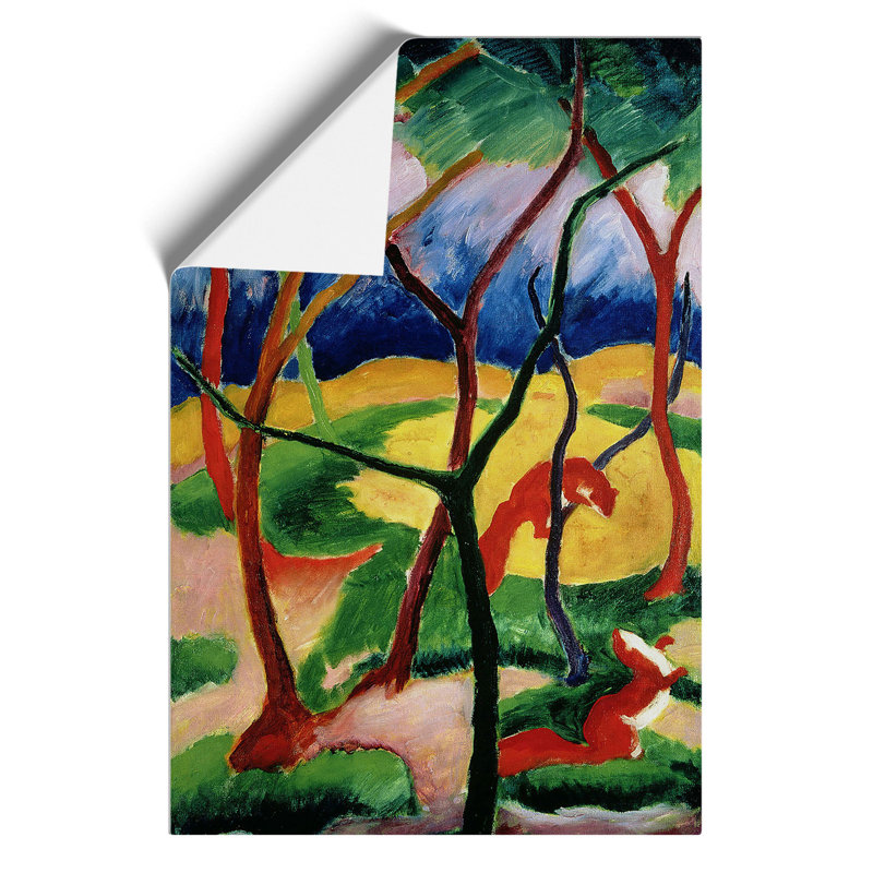 Weasels Playing by Franz Marc - No Frame Painting, 59cm H x 42cm W x 0.1cm D