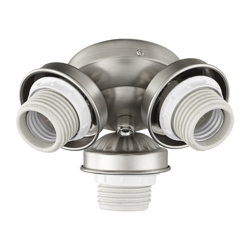 Ventilateur de plafond universel 3 lumières, Nickel satiné