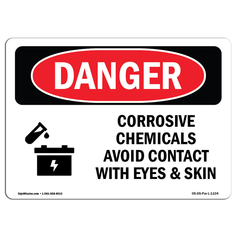 Danger Sign, 12" H x 18" W x 0.1" D