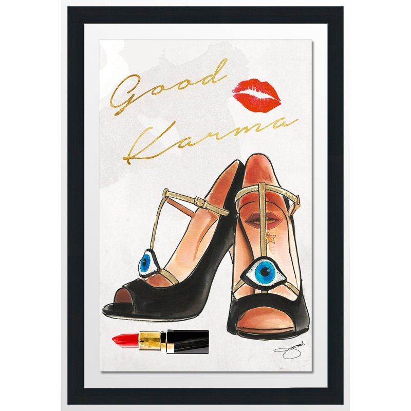 « good karma », impression, H 39,5 po x l 27,5 po x P 0,75 po, Cadre espresso