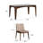 Lartis Solid Ash Wood 5-Piece Dining Set with Sintered Stone Tabletop, Rectangular Kitchen Table with 4 Linen Upholstered Chairs for Dining Room-76724176-190053813