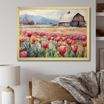 «Countryside Tulip Flowers Field» sur impression sur toile