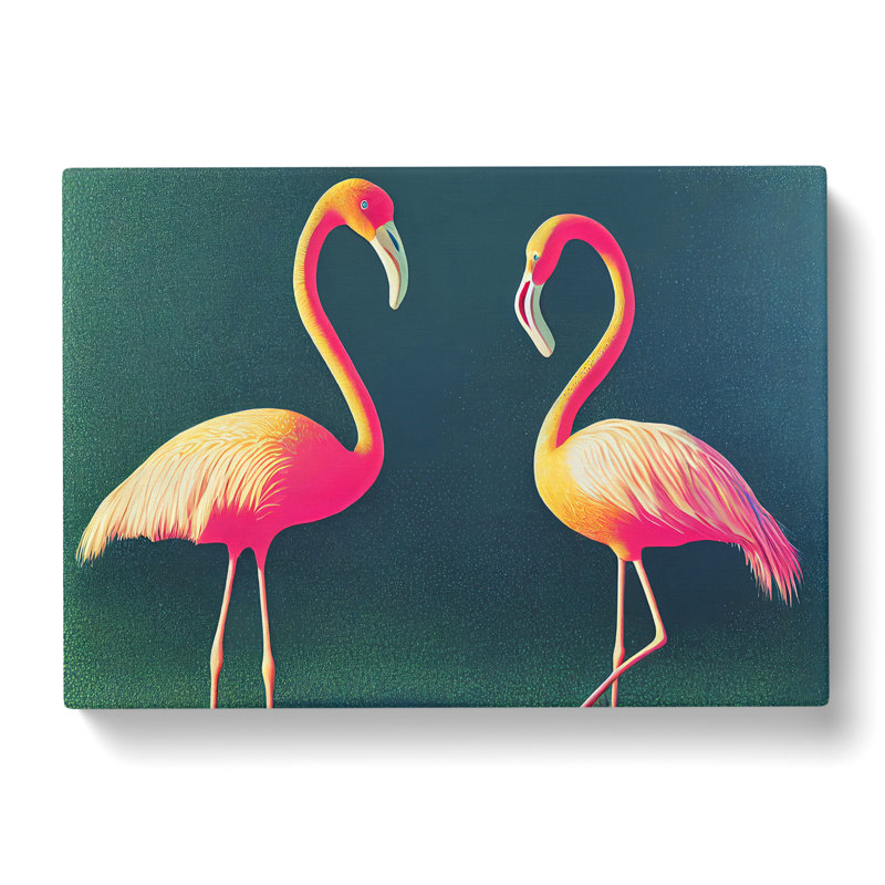 Splendorous Flamingos - Wrapped Canvas, 35cm H x 50cm W
