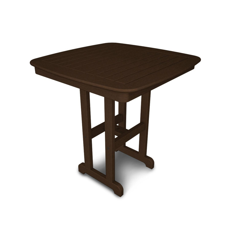 POLYWOOD Nautical Counter Table, Mahogany, W 36.75" x L 36.75" x H 37"