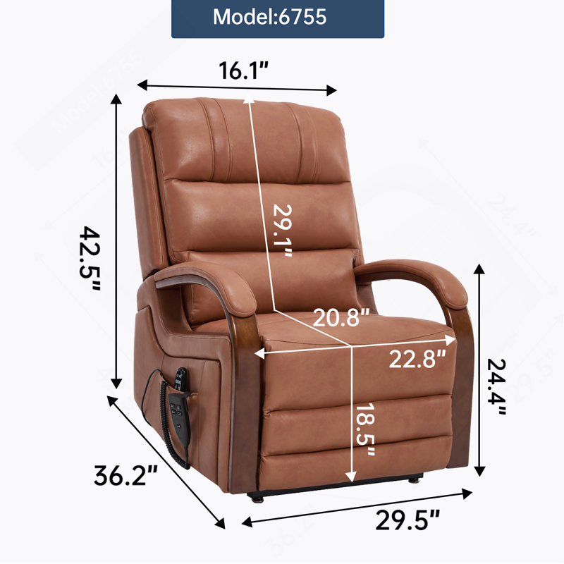Fauteuil inclinable Power Leatheraire Lift, Orange