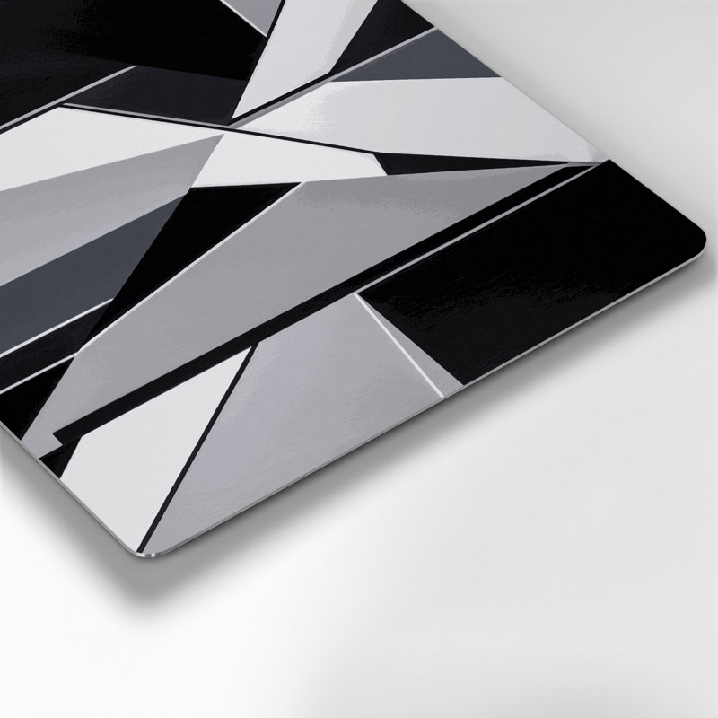 Art mural Hard Edge 47 en métal gris, H 16 po x l 16 po