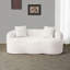 Causeuse avec accoudoir rond, canapé à compression avec 2 coussins, canapé crème pour petit espace, salon, chambre à coucher, sans assemblage-1405297086