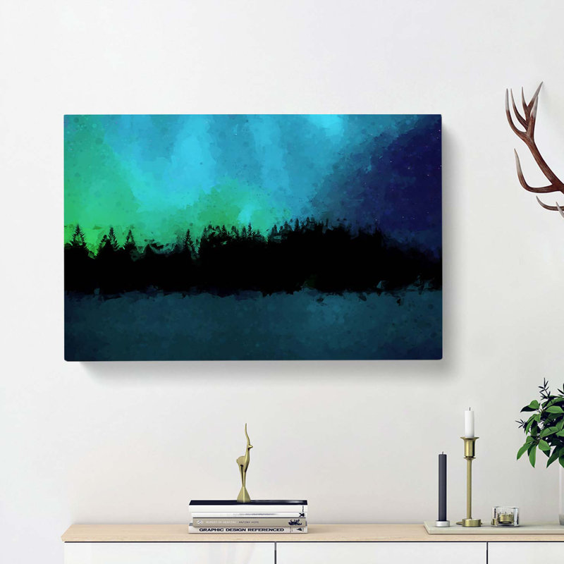 The Northern Lights In Iceland In Abstract - Wrapped Canvas Print, 50cm H x 76cm W x 3cm D