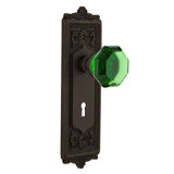 Egg & Dart Plate with Decorative Keyhole and Waldorf Emerald Door Knob
