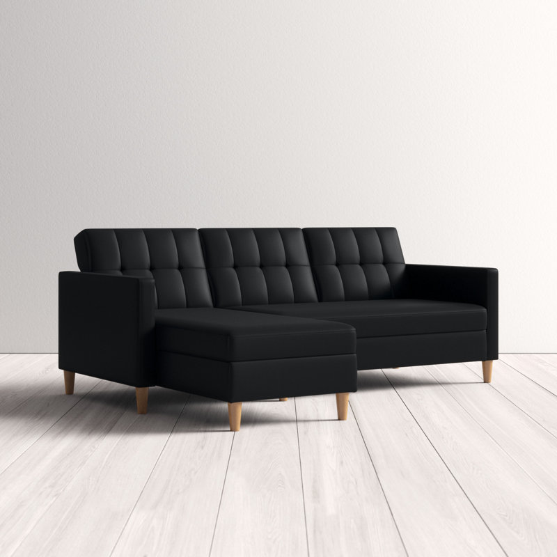 Abram 3 Seater Sofa Bed, Black